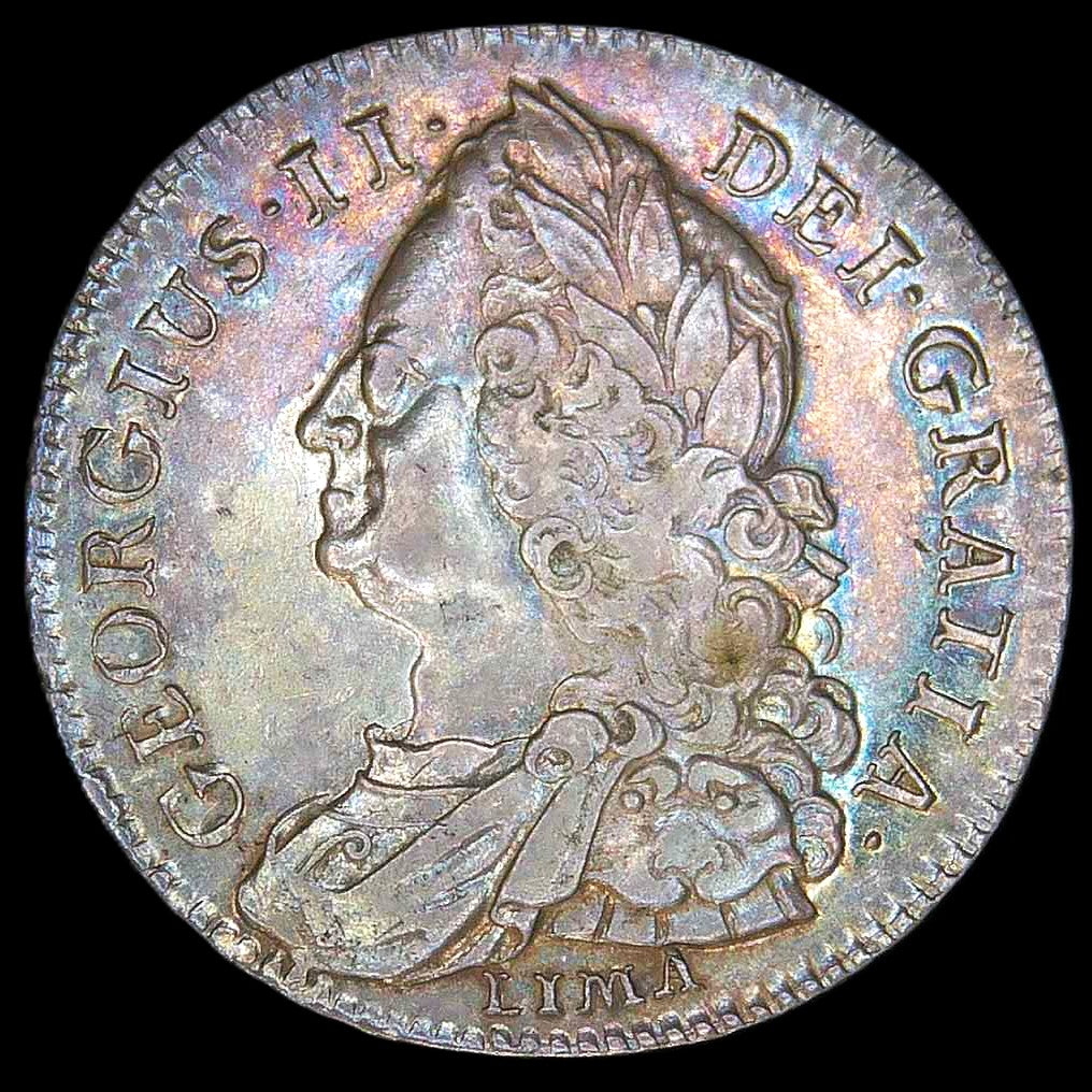 George II. Halfcrown. 1745 LIMA