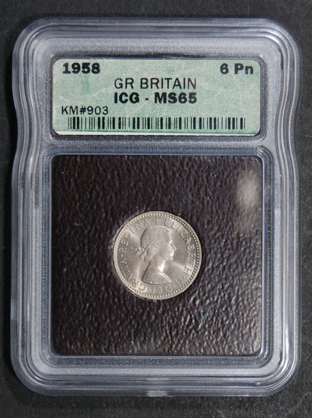 Elizabeth II. Sixpence. 1958