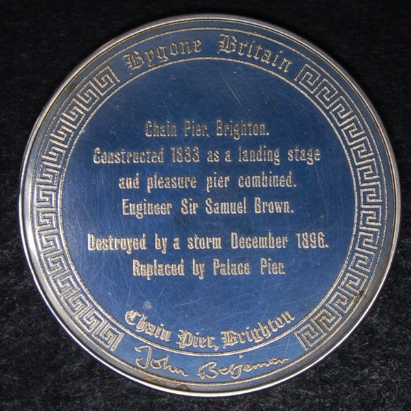 Chain pier, Brighton. Silver medallion.  Bygone Britain by Pinches.