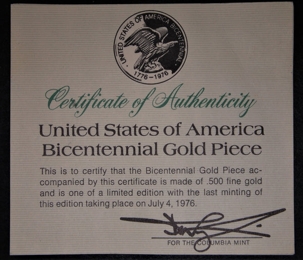 USA. Bicentennial gold piece. 1976