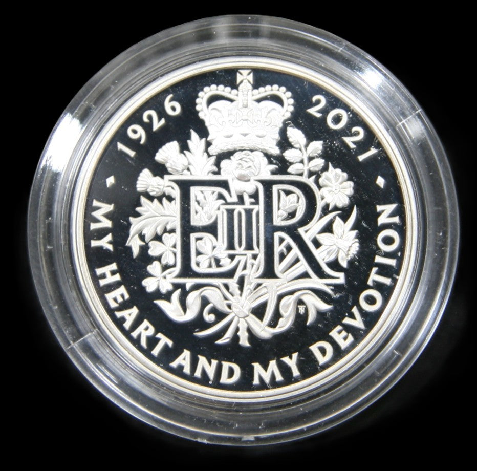 Elizabeth II. Silver Proof 5 Pounds. 2021.