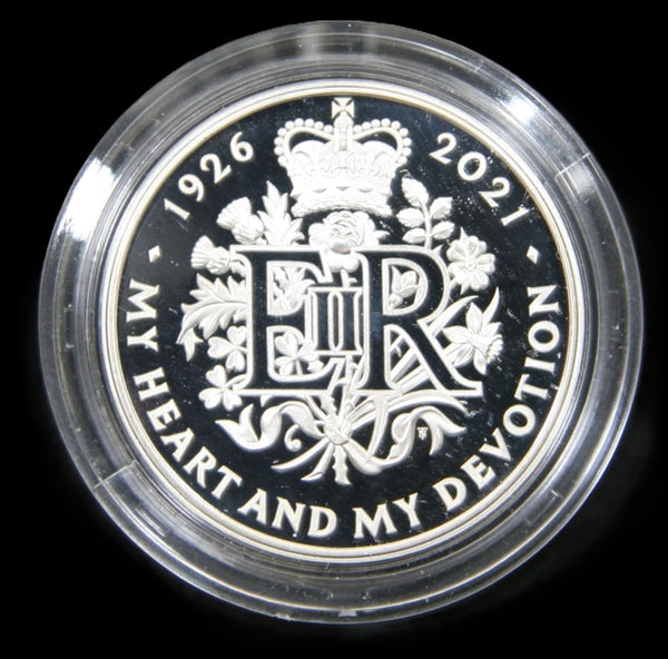 Elizabeth II. Silver Proof 5 Pounds. 2021.