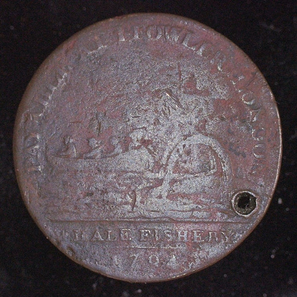 Middlesex. Half Penny token. Fowlers whale fishery. 1794
