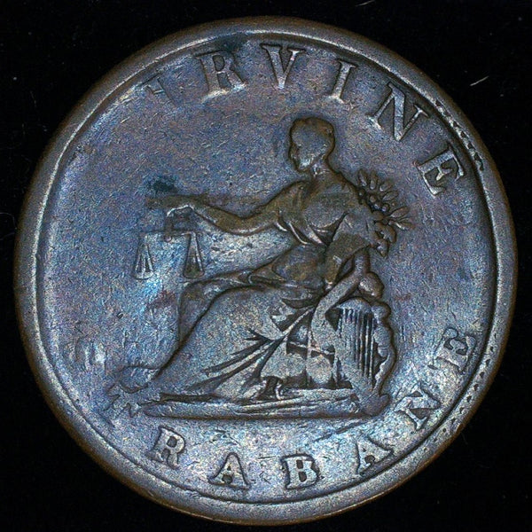 Ireland. Irvine. Strabane. One Penny token. 1813