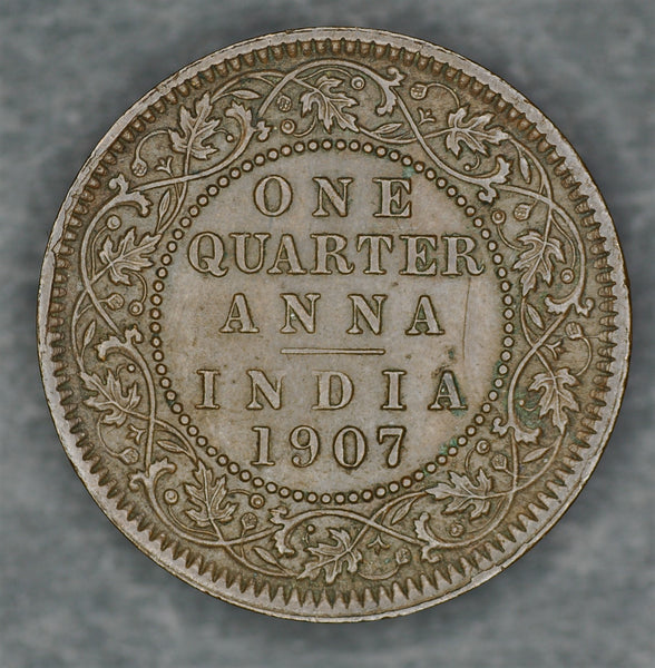 India. Quarter Anna. 1907