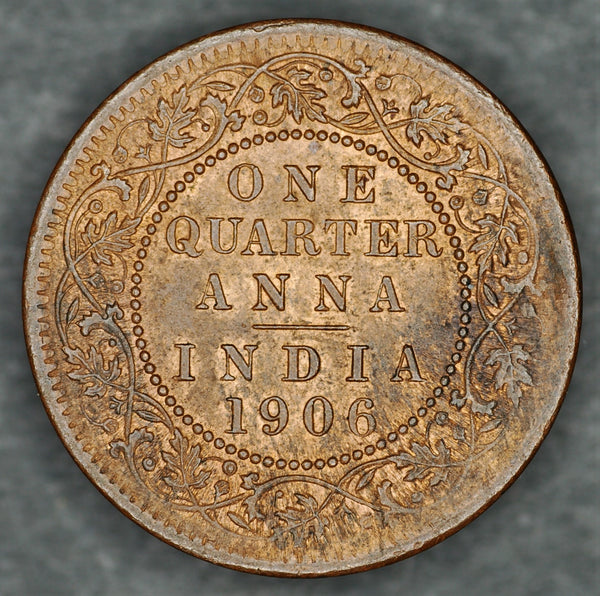 India. Quarter Anna. 1906