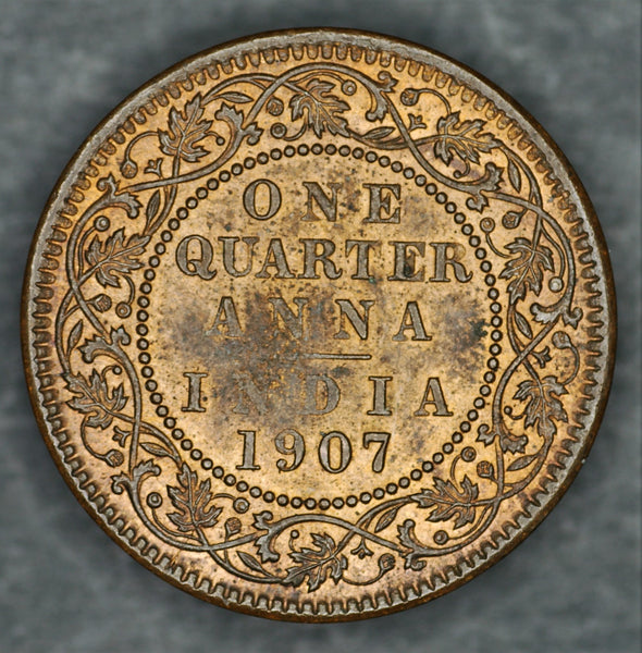 India. Quarter Anna. 1907