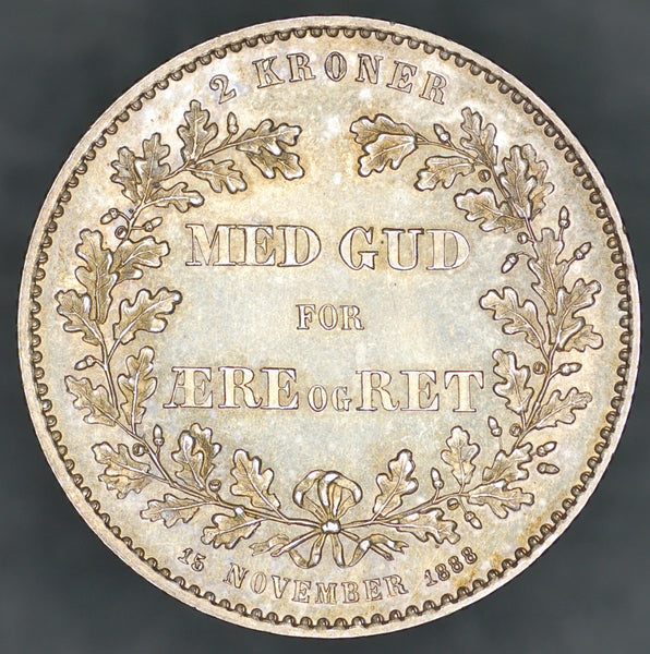 Denmark. 2 Kroner. 1888