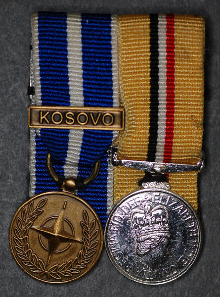 Miniature. Iraq medal (op Telic) and Nato medal Kosovo.