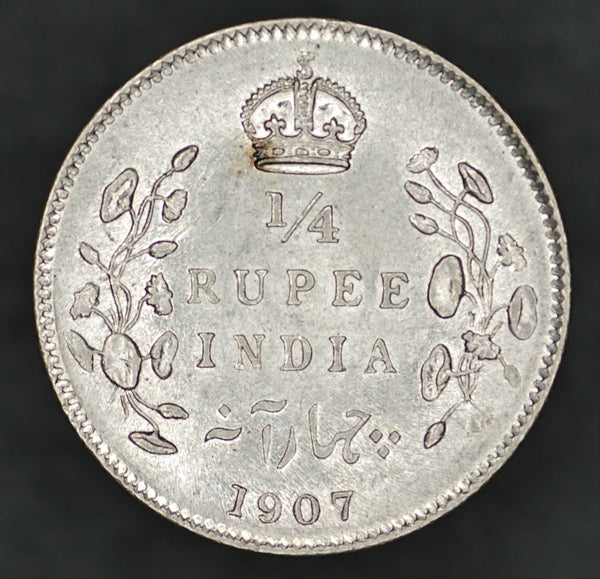 India. Quarter Rupee. 1907