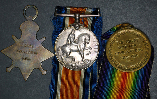 WW1 1914 'Mons' Trio. Lenton. RFA.