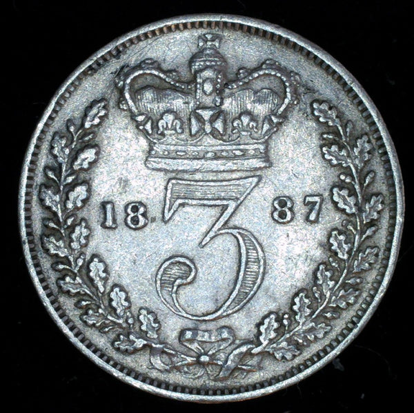 Victoria. Threepence. 1887. Young head.