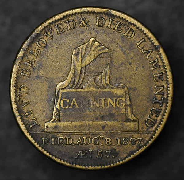 George Canning. Brass death commemorative.
