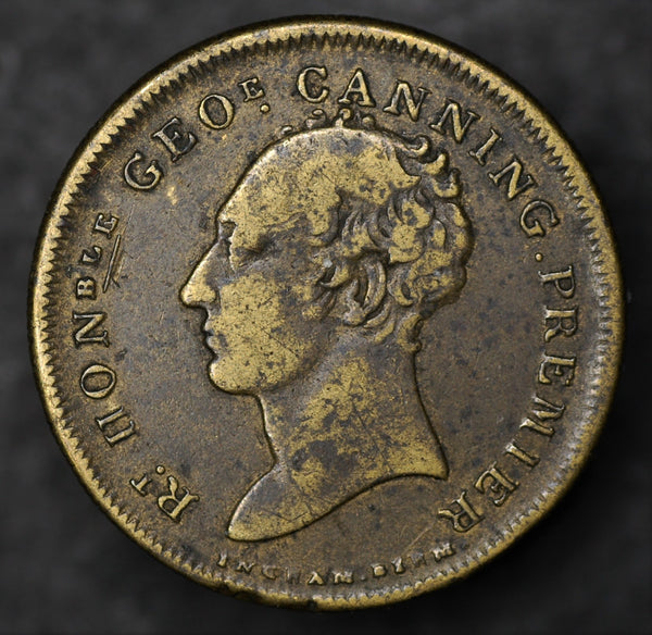 George Canning. Brass death commemorative.