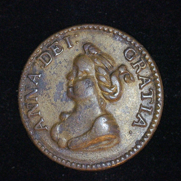 Anne. Brass Guinea token/counter. 1711