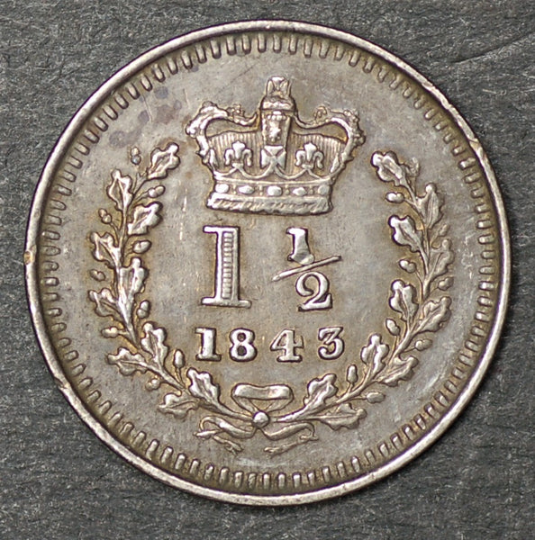 Victoria. Three halfpence. 1843