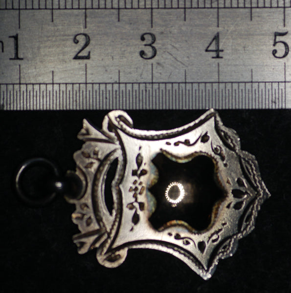 Silver watch chain fob/medal. Unengraved.