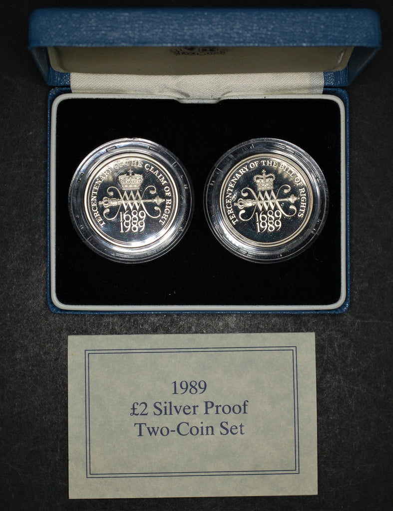 Royal mint. Silver proof £2 two coin set. 1989