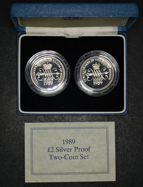 Royal mint. Silver proof £2 two coin set. 1989