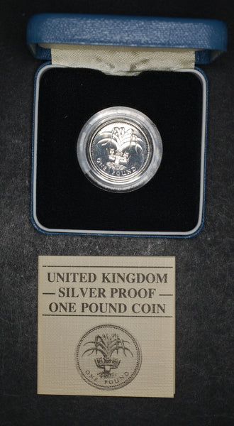 Royal Mint. Silver proof one pound coin. 1985