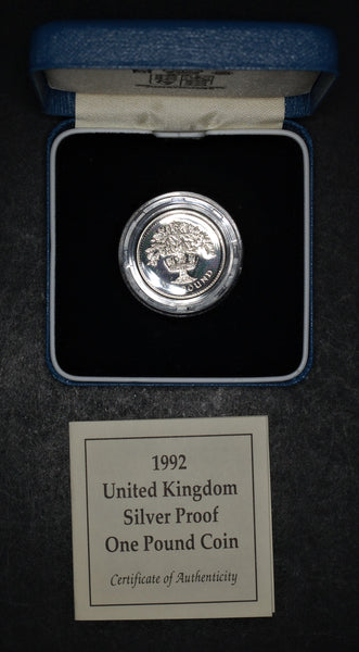 Royal Mint. Silver proof one pound coin. 1992