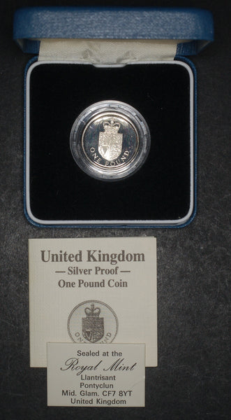 Royal Mint. Silver proof one pound coin. 1988