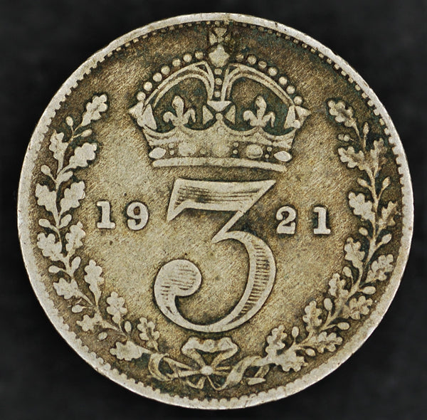 George V. Threepences. 1920-1936. Circulated