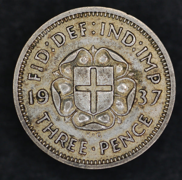 George VI. Threepences. 1937-1941. Circulated