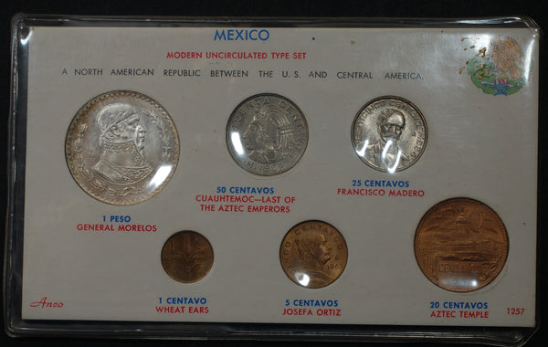 Mexico. Uncirculated type set. 1962-66
