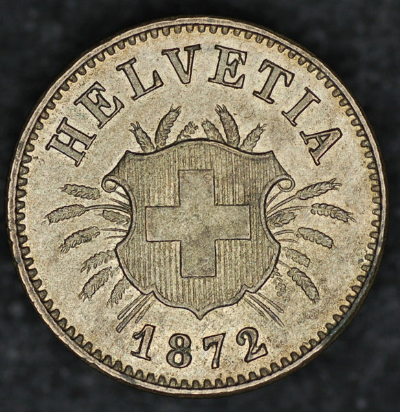 Switzerland. 5 Rappen. 1872