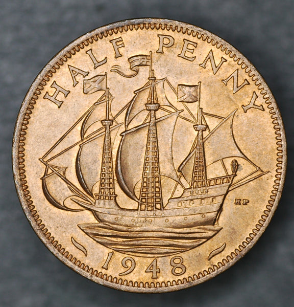 George VI. Halfpenny. 1948