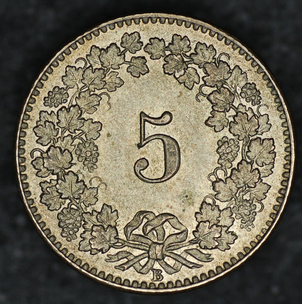 Switzerland. 5 Rappen. 1872