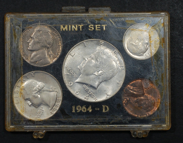 USA.  Uncirculated 5 coin set. 1964-D