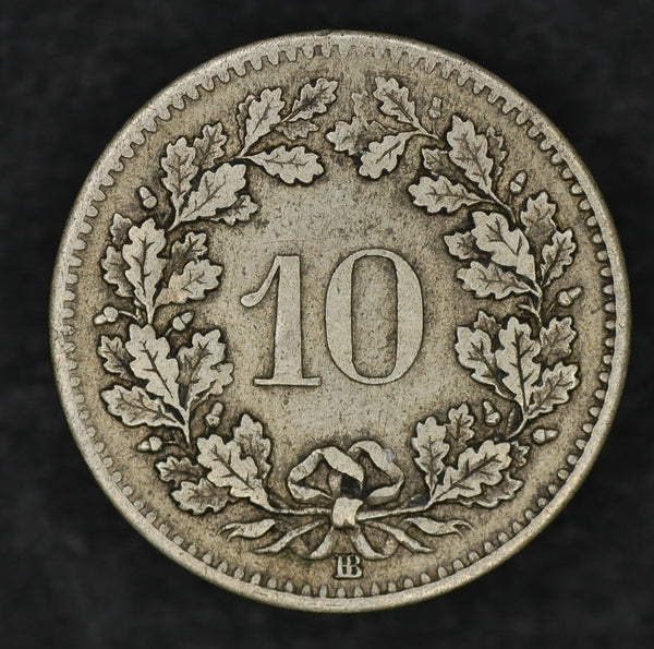Switzerland. 10 Rappen. 1850