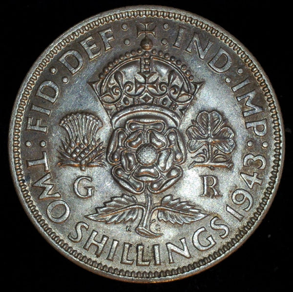 George VI. Florin. 1943. A selection.