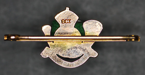 9ct Gold sweetheart badge. K.O.Y.L.I.