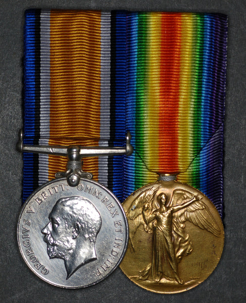 **Reserved** WW1. Pair. Banks. Middx Regt. Somme casualty.