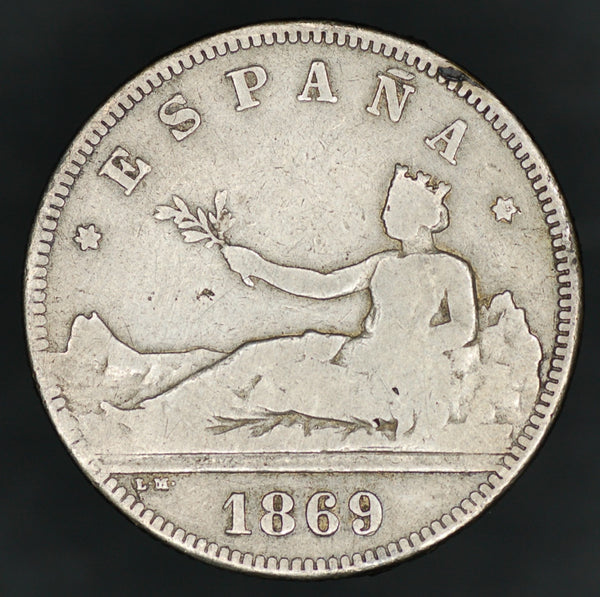 Spain. 2 Pesetas. 1869.