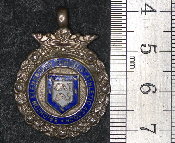 Silver watch chain fob/medal. Brighton schools
