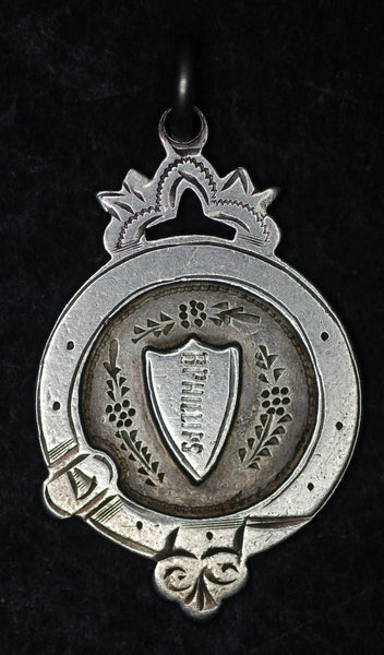 Silver watch chain fob/medal. Phillips. R.E. Boxing