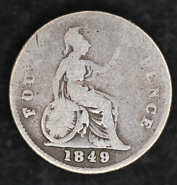 Victoria. Fourpence. 1849 9/8