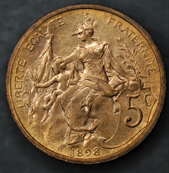 France. 5 Centimes. 1898