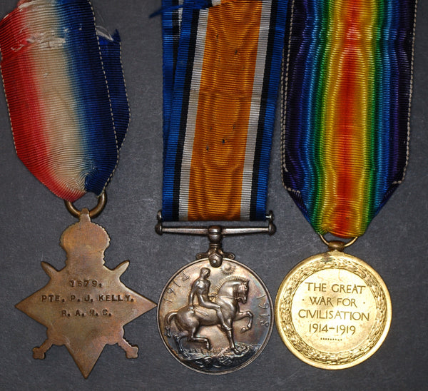 WW1. Trio. Kelly. R.A.M.C. KIA Gallipoli