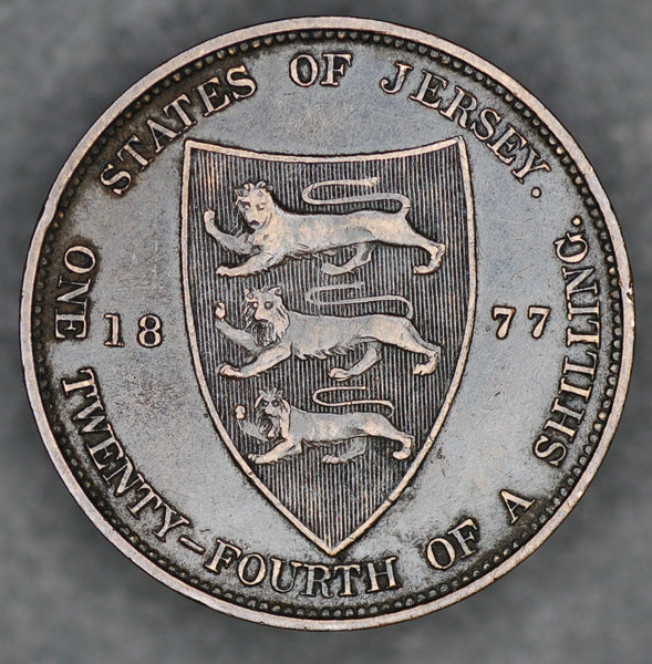 Jersey. 1/24th of a shilling. 1877