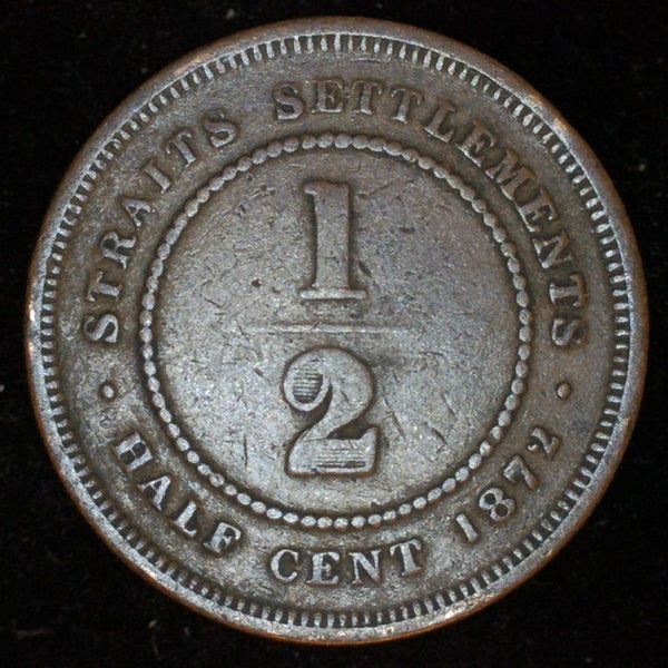 Straits settlements. Half cent. 1872 H.