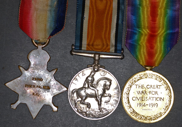 WW1. 1914 star trio. Palmer. R.E.