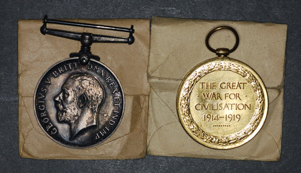 WW1. Pair. Dukes. R.A. With box & research