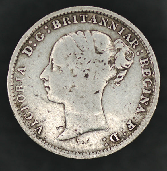 Victoria. Threepence. 1887 young head.