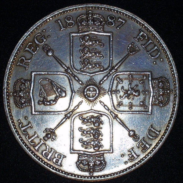 Victoria. Double Florin. 1887. Arabic 1