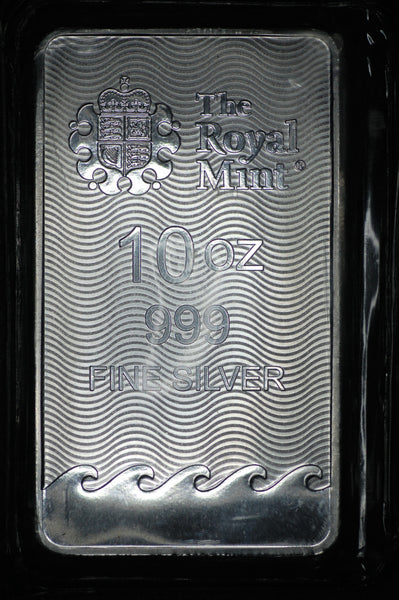 Royal mint 'Britannia' 10oz fine silver bar. 2020